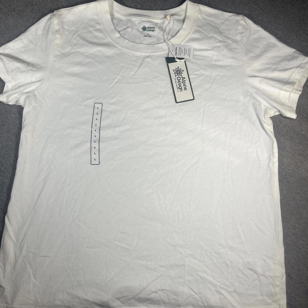 New with tags Alpine Design Youth Large White plain Short Sleeve T-Shirt Size L